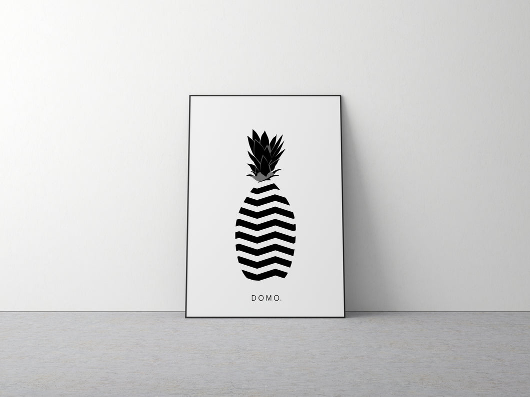 ABSTRACT PINEAPPLE B&W 8x11